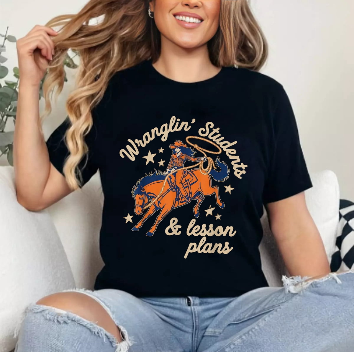 Wranglin Students And Lesson Plans Western Teacher Country T-Shirt ...