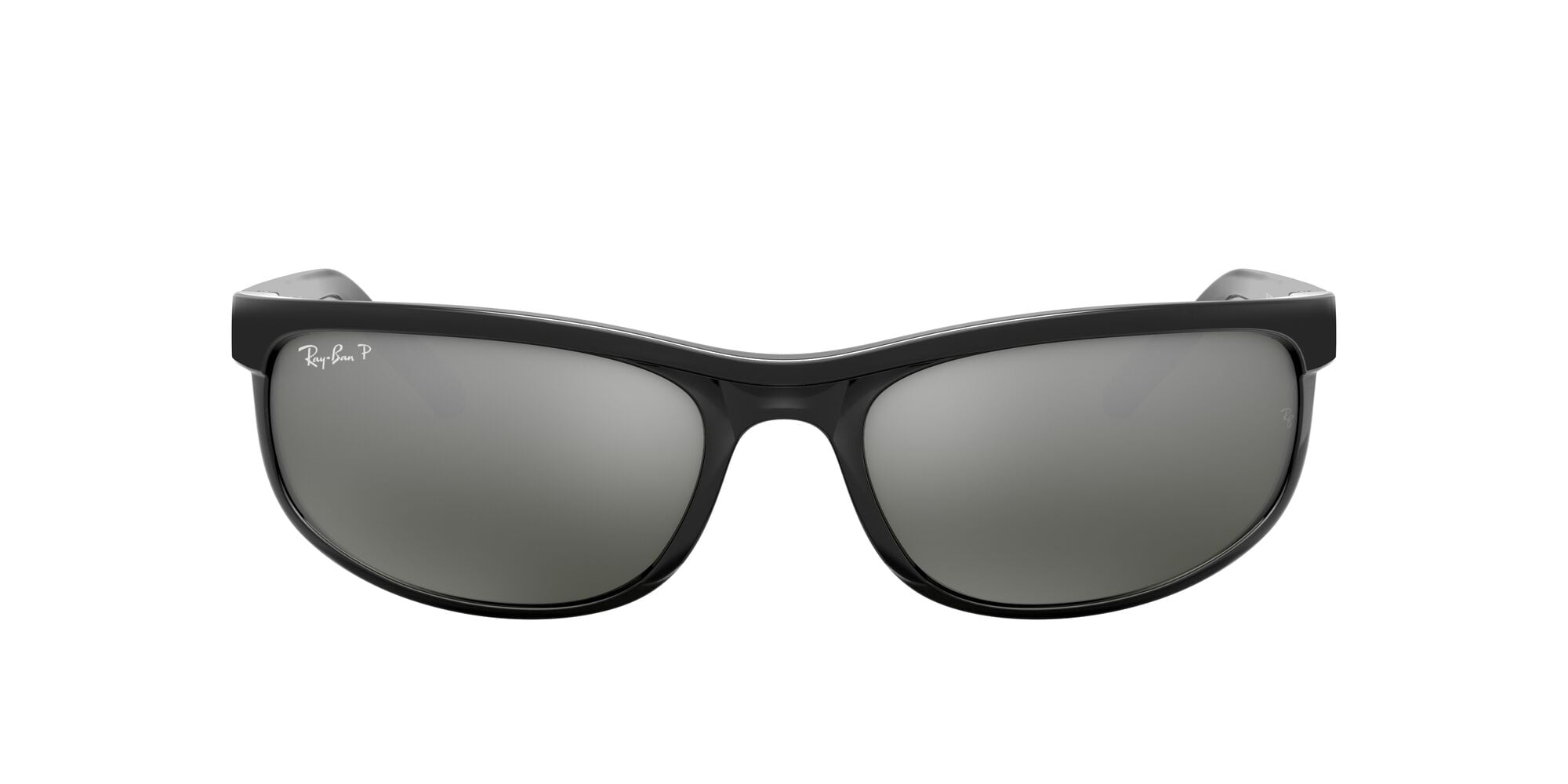 Ray-Ban Predator 2 Sunglasses, Sporty Rectangle Eyeglasses with Case, Black/Dark Gray, Size 62