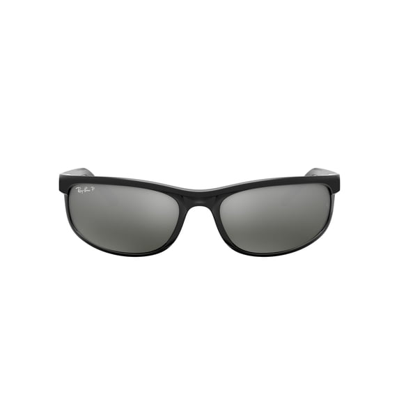 Ray-Ban Unisex Size 62 Rectangular Predator 2 Sunglasses with Case, Black/Dark Gray