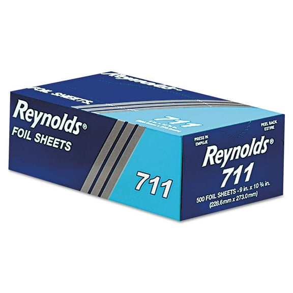 Wrap 711 Pop-Up Interfolded Aluminum Foil Sheets, 9 x 10 3/4, Silver, 6 Packs of 500 (Case of 3000 Sheets)