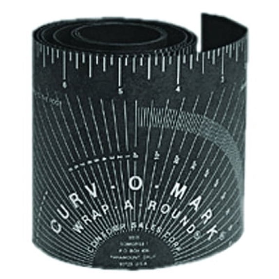 Wrap-A-Round Ruler, XX-Large, 5 in W x 9 ft L, Cold/Heat Resistant, Black | Bundle of 5 Each