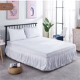 thumbnail image 1 of Wrap Around Bed Skirt Elastic Silky Soft Dust Ruffle Pleated Bed Skirt Home Skirt Bedspread-white-180x200x40cm(71x79x16inch), 1 of 6