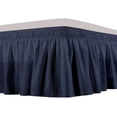 thumbnail image 1 of Wrap Around Bed Skirts 12" Drop, Fully Elastic Dust Ruffle, Soft and Luxury, Fade Resistant, Machine Washable Luxurious Fabric, king Size - Navy Blue Solid., 1 of 4