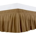 thumbnail image 1 of Wrap Around Bed Skirts 14" Drop, Fully Elastic Dust Ruffle, Soft and Luxury, Fade Resistant, Machine Washable Luxurious Fabric, Full XXL Size - Taupe Solid., 1 of 4
