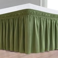 thumbnail image 1 of Wrap Around Bed Skirts 18" Drop, Fully Elastic Dust Ruffle, Soft and Luxury, Fade Resistant, Machine Washable Luxurious Fabric, Full XL Size - Sage Solid., 1 of 4