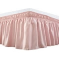 thumbnail image 1 of Wrap Around Bed Skirts 18" Drop, Fully Elastic Dust Ruffle, Soft and Luxury, Fade Resistant, Machine Washable Luxurious Fabric, Full XXL Size - Pink Solid., 1 of 4