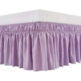 thumbnail image 1 of Wrap Around Bed Skirts 18" Drop, Fully Elastic Dust Ruffle, Soft and Luxury, Fade Resistant, Machine Washable Luxurious Fabric, Twin Size - Lavender Solid., 1 of 4