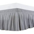 thumbnail image 1 of Wrap Around Bed Skirts 22" Drop, Fully Elastic Dust Ruffle, Soft and Luxury, Fade Resistant, Machine Washable Luxurious Fabric, Twin Size - Light Grey Solid., 1 of 3
