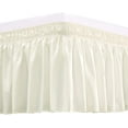 thumbnail image 1 of Wrap Around Bed Skirts 30" Drop, Fully Elastic Dust Ruffle, Soft and Luxury, Fade Resistant, Machine Washable Luxurious Fabric, Twin XXL Size - Ivory Solid., 1 of 4