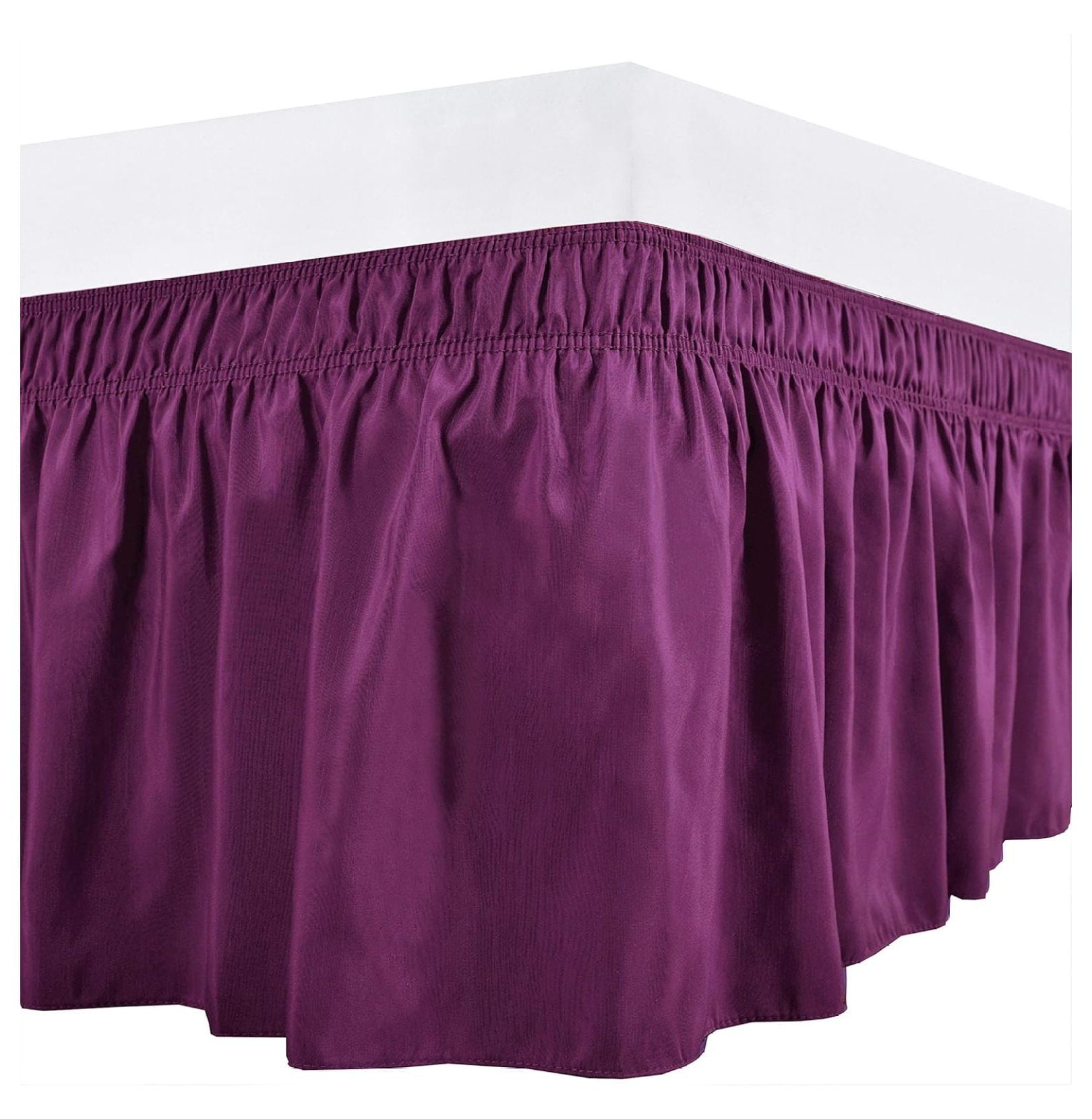 Wrap Around Bed Skirts Elastic Dust Ruffles, Easy Fit Wrinkle 800