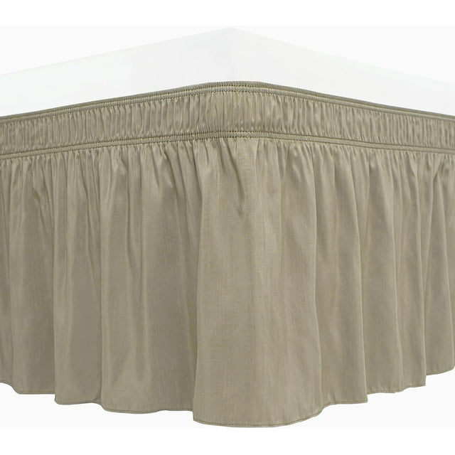 Wrap Around Bed Skirts for King & Cal King Beds 15" Drop, Taupe