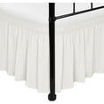 Wrap Around Bed Skirts with Split Corners for Full Beds 15" Drop, Ivory