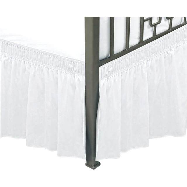 Wrap Around Bed Skirts With Split Corners For Queen Beds 18" Drop