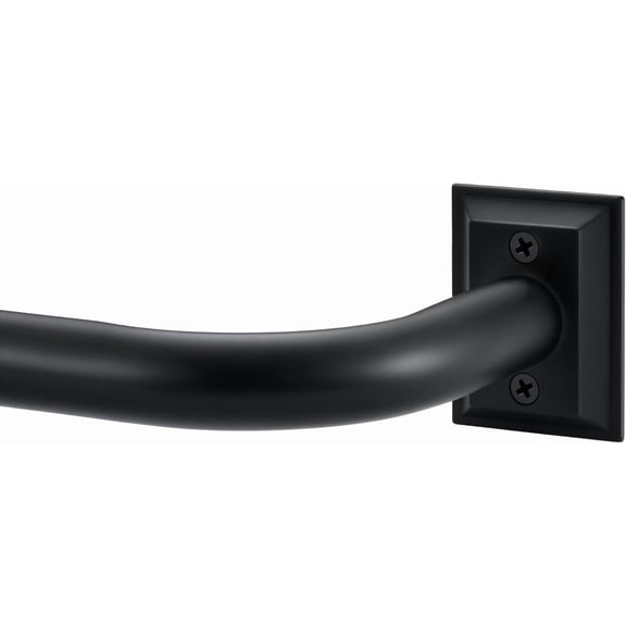 Wrap Around Curtain Rod for 28 to 160 Inch Windows, Splicing Structure, 1 Inch Room Darkening Blackout Curved Drapery Rod, Matte Black, Wall & Ceiling Mount