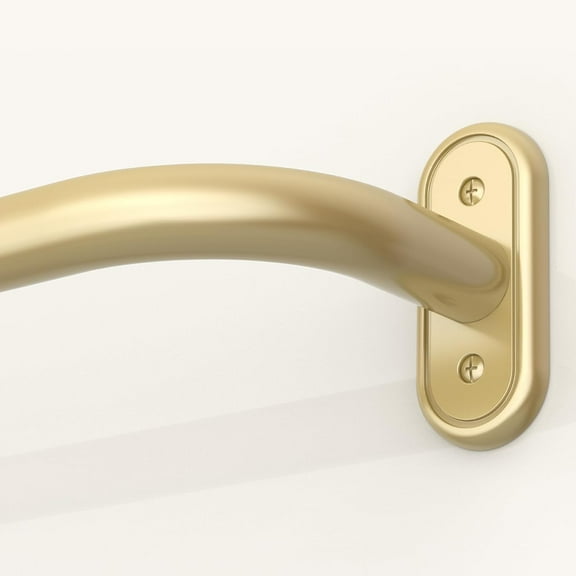 MEC Wrap Around Curtain Rods Gold, Blackout Heavy Duty Curtain Pole for Windows 66 to 120 Inch, 1" Decorative Room Darkening Curved Modern Drapery Rod (Gold/Unique Design/All Matel)