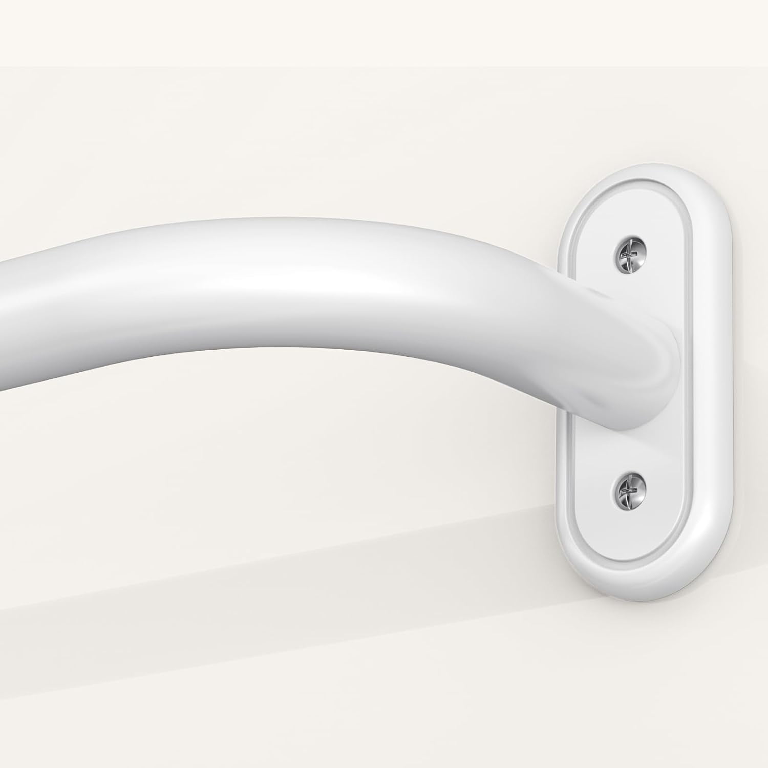 Wrap Around Curtain Rods White, Blackout Heavy Duty Curtain Pole for Windows 72 to 144 Inch, 1" Decorative Room Darkening Curved Modern Drapery Rod (White/Unique Design/All Metal)