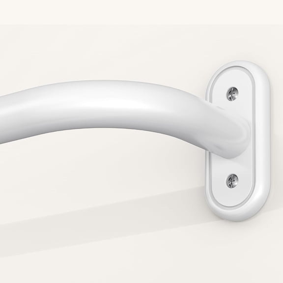 Wrap Around Curtain Rods White, Blackout Heavy Duty Curtain Pole for Windows 72 to 144 Inch, 1" Decorative Room Darkening Curved Modern Drapery Rod (White/Unique Design/All Metal)