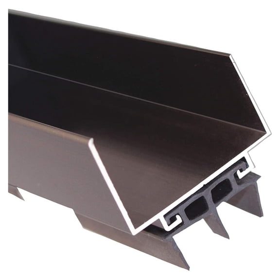 Wrap-Around Door Shoe with Vinyl Insert, Aluminum with Anodized Bronze Finish, 36" Width x 1-1/16" Height