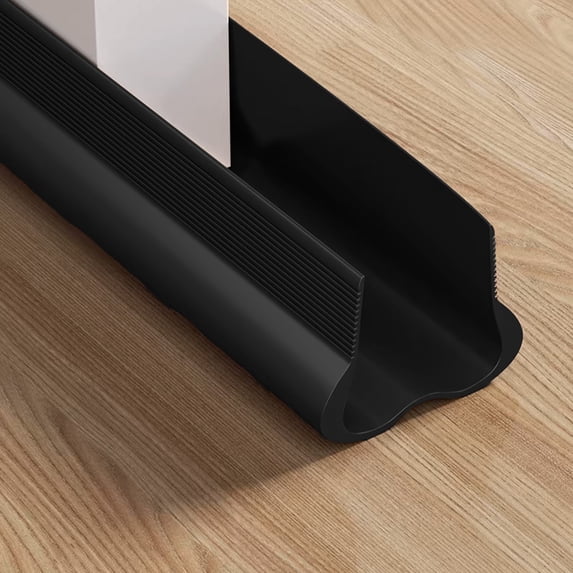 Wrap Around Door Sweep, PVC Door Weather Stripping Bottom, Noise Wind Dust Blocker, Weather Stripping for Interior & Exterior Doors, Black, 36.61 Inch by XSAOP