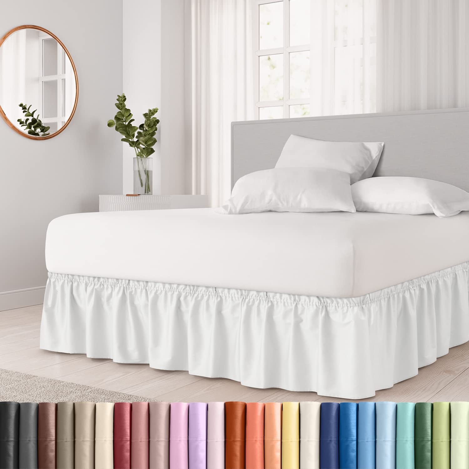 Wrap Around Dust Ruffle Bed Skirt Sage Green For Queen Size Beds