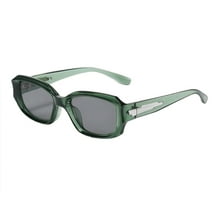 Wrap Around Green Frame Retro Sport Rectangle Trendy Women Men Sunglasses