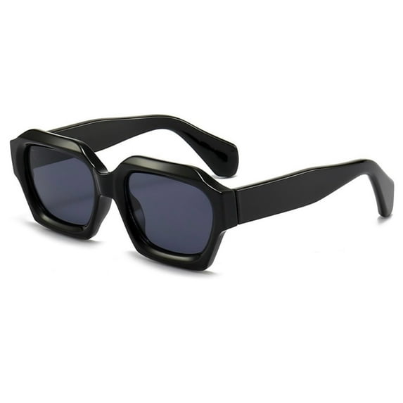 Wrap Around Retro Swift Sport Driving Dark Black Frame Rectangle Trendy Hip Hop Plastic Black Tint Lens Sunglasses for Men Women Summer Square Sun Glasses UV 400 Protection Shades