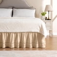 Wrap Around Ruffled Lace Bed Skirt, Elastic Dust Ruffle with Adjustable ...