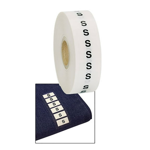 Wrap Around Size Clothing Size Labels -Size S - Roll of 500- Size Stickers for Clothing - Wrap Around Size Labels - Retail Clothing Size Stickers - Durable and Easy to Apply Size Labels for Garments