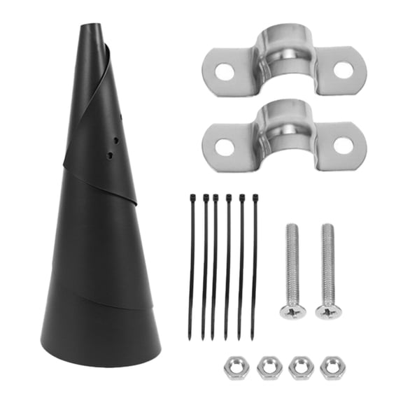 Wrap-Around Squirrel Baffle - Outdoor Bird Feeder Protector, Rainproof & Weather-Resistant (Black)