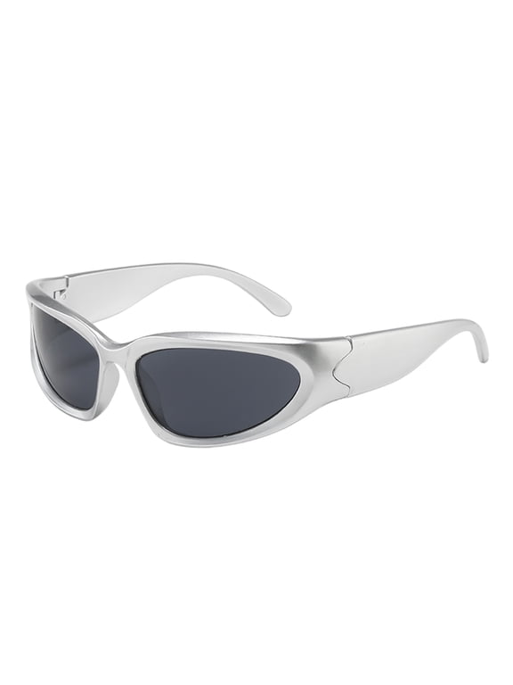 Wrap Around Sunglasses for Men Women – Cool Cyber Y2K Sports Shades with UV400 Protection – 2000s Style Shield Glasses for Driving Cycling