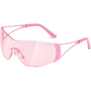 Wrap Around Y2K Sunglasses for Women Men Shield Flat Top Shades Futuristic Technology Frameless Sun Glasses