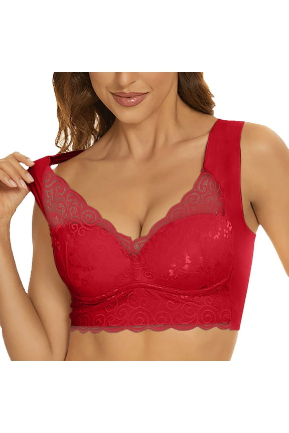 Wrap Bra No Underwire Push Up for Women,Lace Comfort Bras without Underwire,Beauty Back Seamless Bra Pullover,Stretch Bras Plus Size Underwear,Casual Lace Wrap Bra Pullover Bras Firm Support