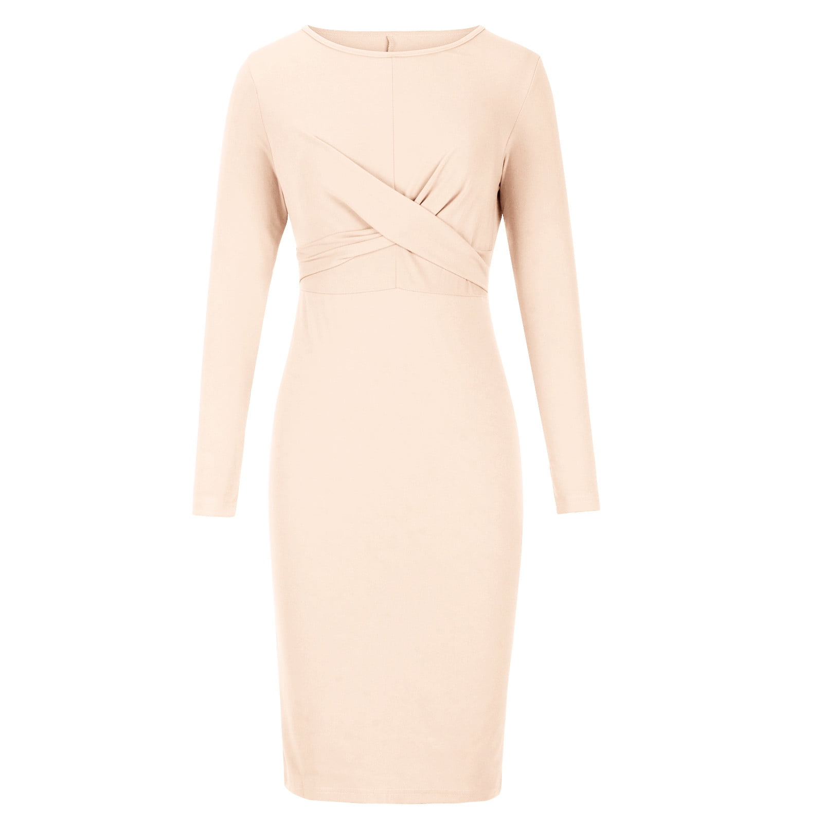 Wrap Dress for Women Crewneck Long Sleeve Bodycon Dress Casual Slim Fit Work Office Business Midi Pencil Dresses Wrap Dress for Women Crewneck Long Sleeve Bodycon Dress Casual Slim Fit Work Office Business Midi Pencil Dresses