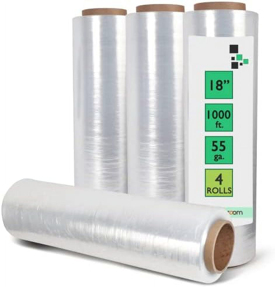 Wrap Film 4 Rolls X 1000 Ft Strength Adhering Shrink Wrap Rolls For Box