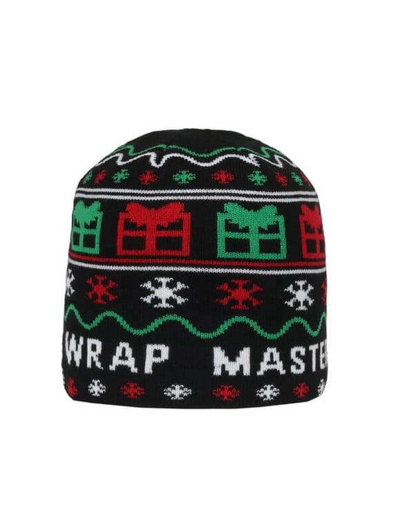 Wrap Master Christmas Beanie Holiday Knit Winter Hat with Festive Graphics, One Size