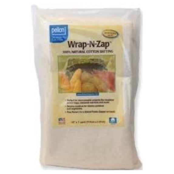 Wrap N Zap Cotton Batting (2-Pack) - 45x36 Inch - Pellon Quilting Batting for Crafts, Quilts & Sewing - Natural Cotton Fill for Warm & Cozy Projects