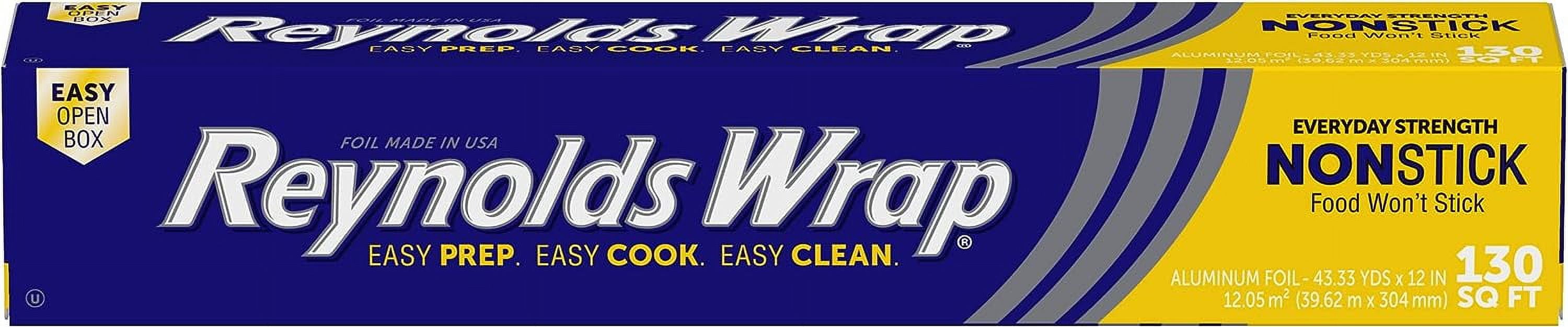Wrap Non Stick Aluminum Foil, Nonstick Aluminum Foil Roll, Prevents Food Sticking and Messy Cleanup, Great for Covering Casseroles and leftovers, 43.33 Yards x 12 Inches, 130 Sq.Ft.