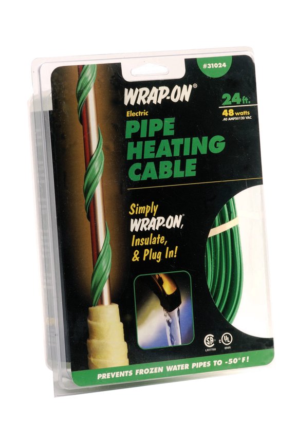 Pipe Heating Cables, w/Thermostat, 120 V, White