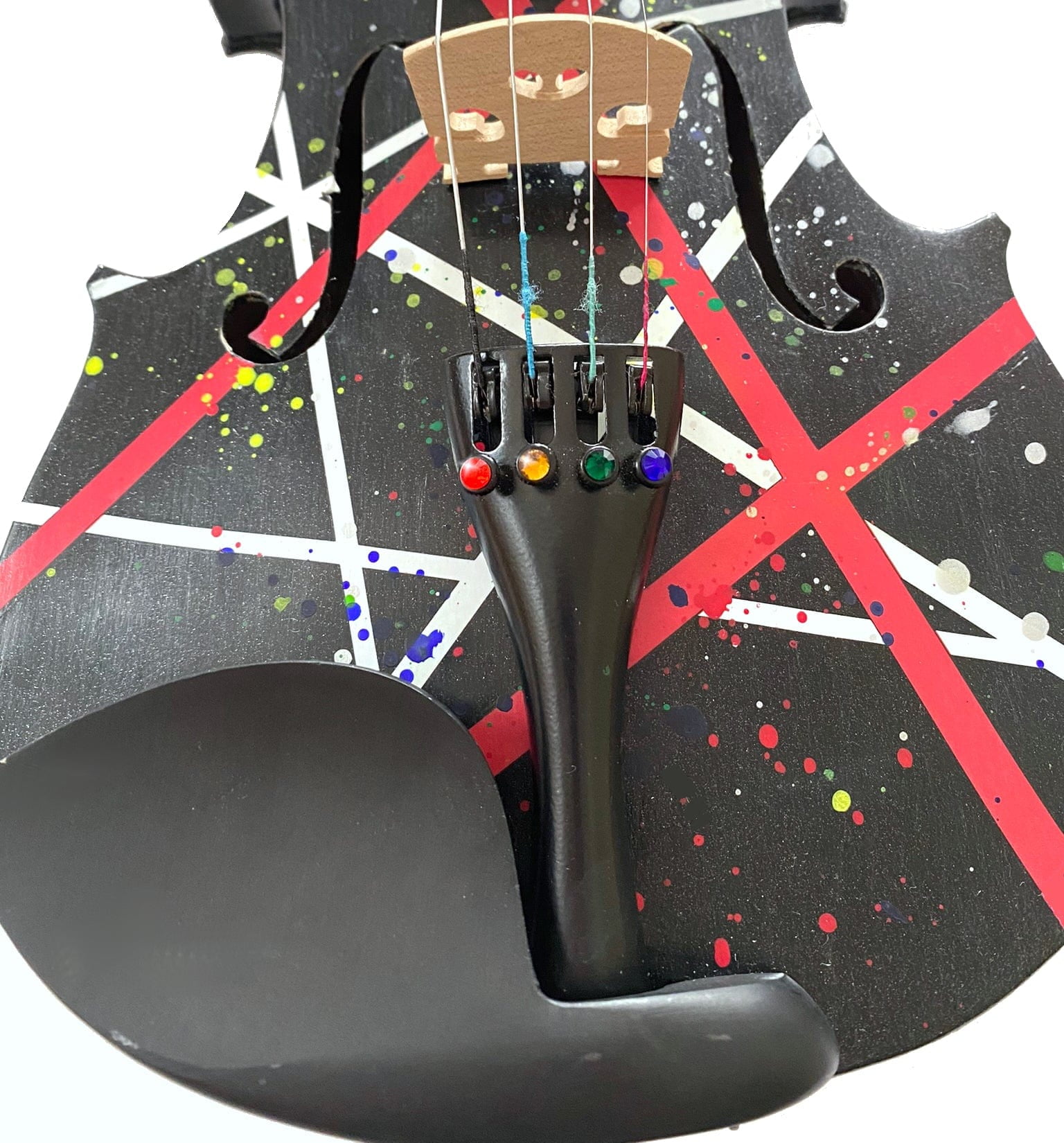 Wrap Splat Violin Outfit w/ Matching Carbon Fiber Bow, Case, Crystal ...
