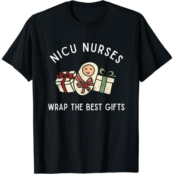 Wrap The Best Tee NICU Nurse Funny Christmas Nurse T-Shirt