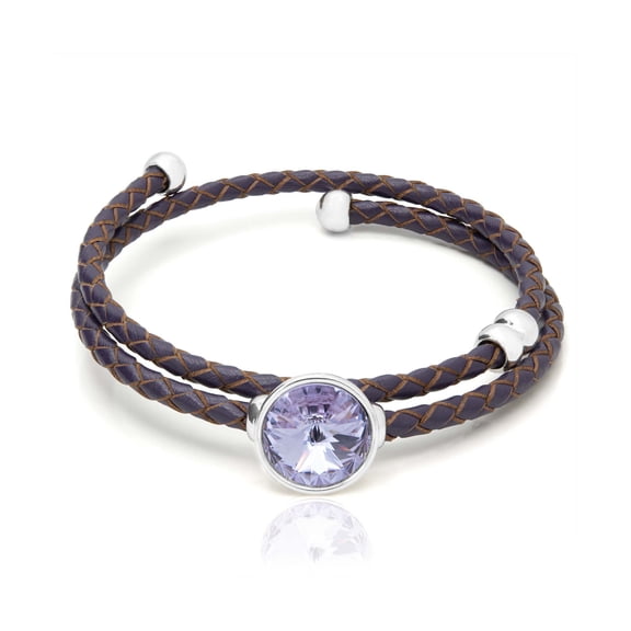 Wrap Wire Leatherette Pink Stone Bangle Bracelet