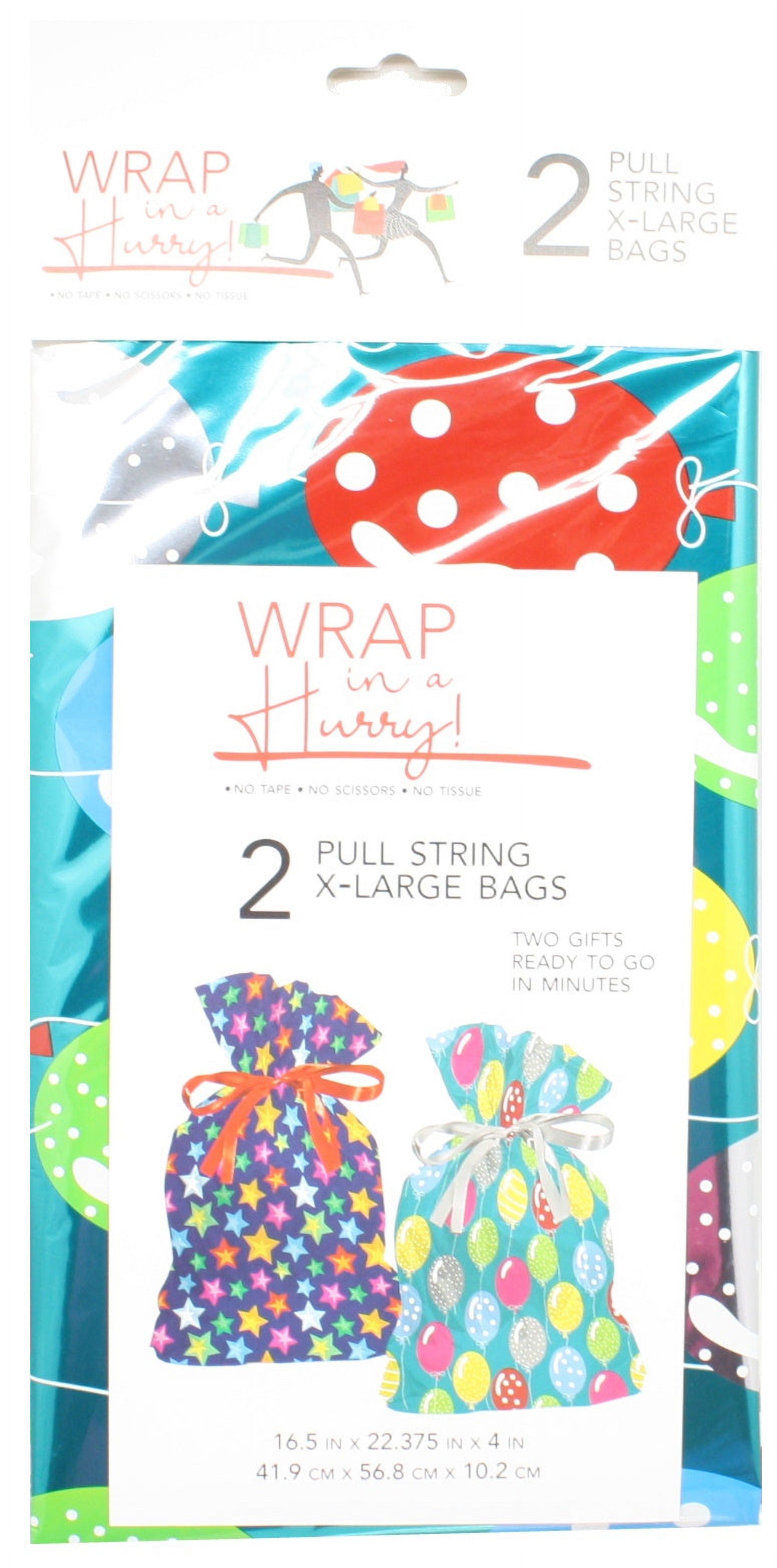 Wrap in a Hurry 2Pack Extra Large Pull String Gift Bags