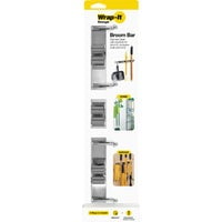 Wrap-it Storage Broom Bar Stainless Steel Adhesive Hook, Case of 8