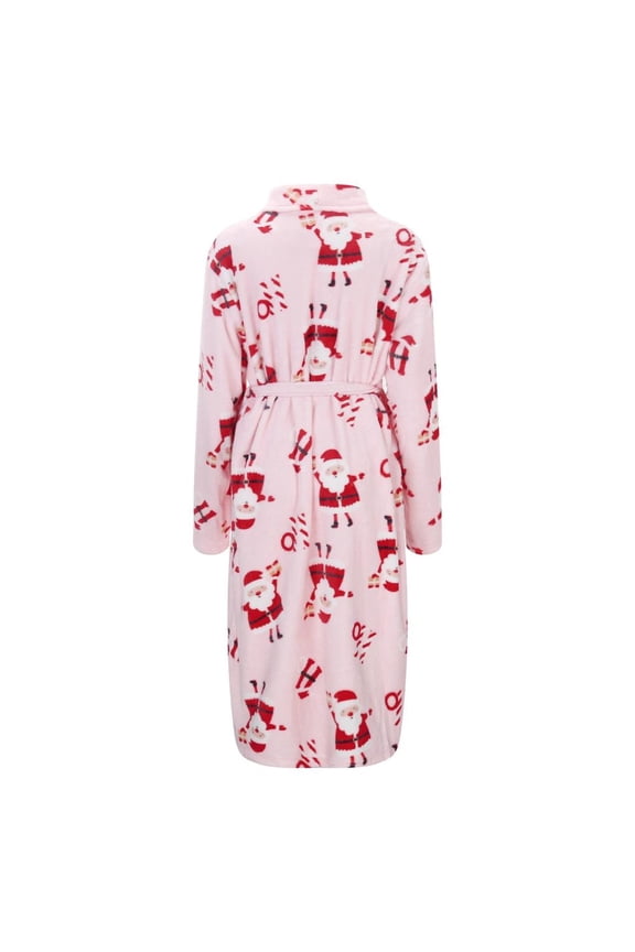 Wrap yourself in warmth, drift into dreams with soft down. Women's Printed Flannel Robe—a soft embrace for winter,M,Red Print.,S,Red