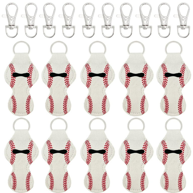 Wrapables Bulk Pack of 10 Cute Chapstick Holder Keychain Case with
