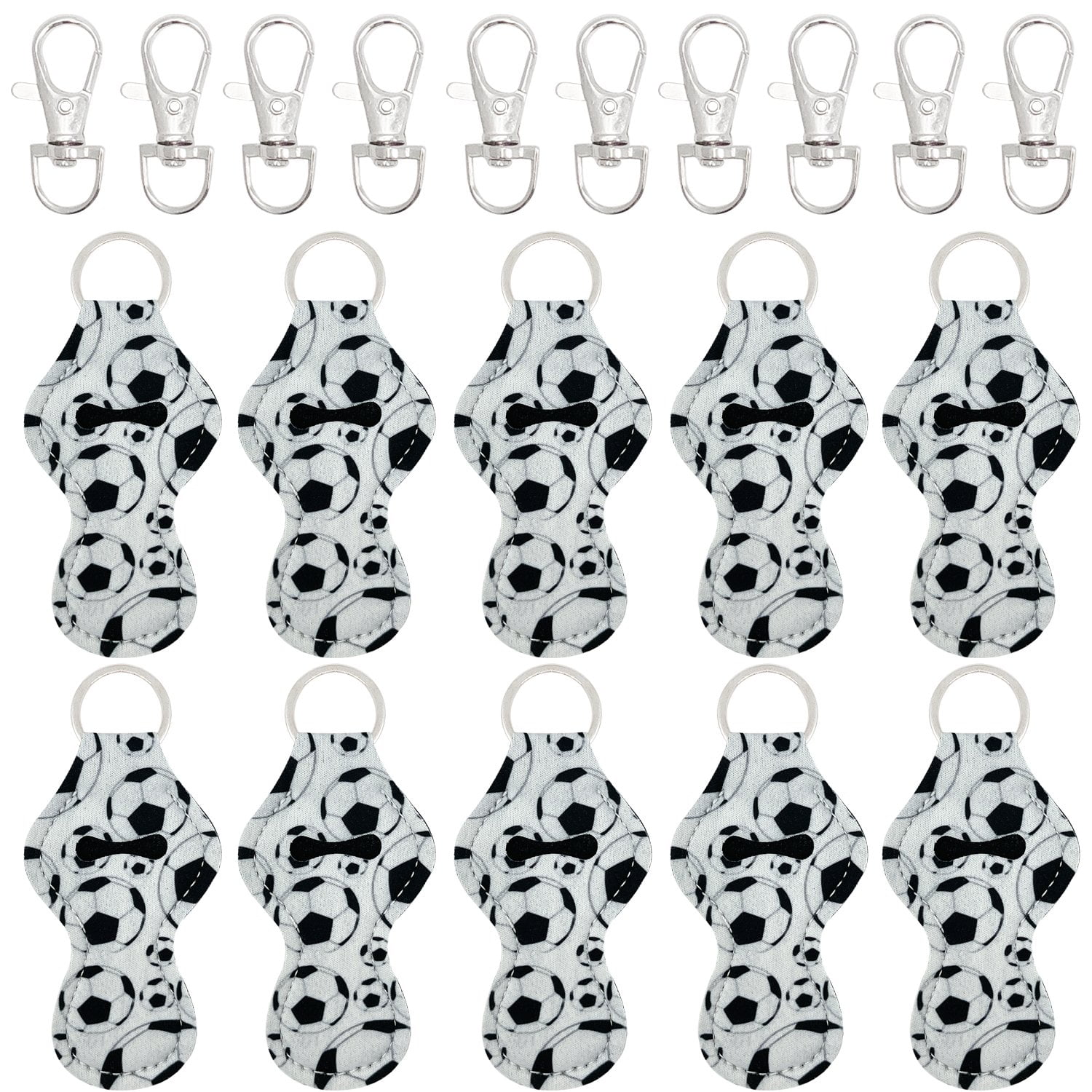 WACAR 10pcs Sublimation Blanks Chapstick Holder Keychains Bulk Lipstick Holder Keychains Chapstick Keyring Holder (White)