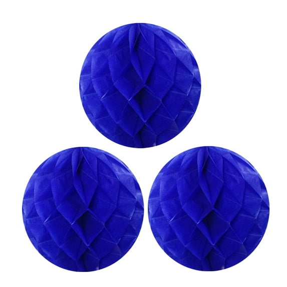 Wrapables® 12" Set of 3 Tissue Honeycomb Ball Party Decorations for Weddings, Birthday Parties, Baby Showers, and Nursery Décor, Navy