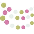 thumbnail image 1 of Wrapables® 13ft Paper Circle Dot Garland Party Decorations for Weddings, Birthday Parties, Baby Showers, and Nursery Décor (Set of 2), White/Pink/Gold, 1 of 4