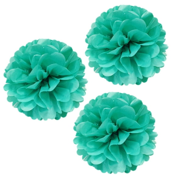 Wrapables® 14" Set of 3 Tissue Pom Poms Party Decorations for Weddings, Birthday Parties Baby Showers and Nursery Décor, Aqua
