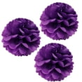 thumbnail image 1 of Wrapables® 14" Set of 3 Tissue Pom Poms Party Decorations for Weddings, Birthday Parties Baby Showers and Nursery Décor, Purple, 1 of 3